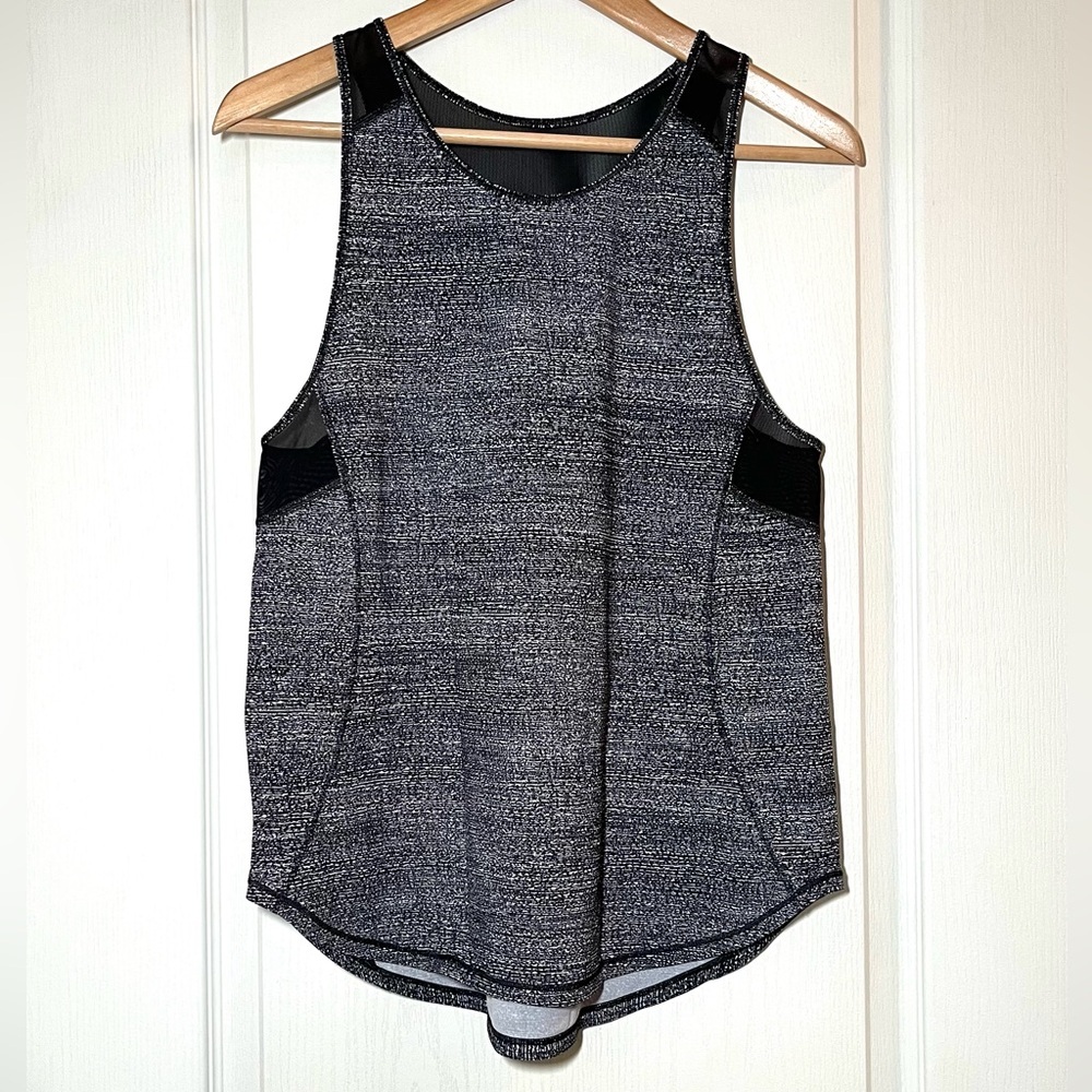 Lululemon Sculpt Tank II Twillines Salt Alpine W/B Mesh Top Gym Yoga Workout